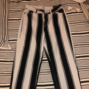BDG striped high waisted tapered mom jeans